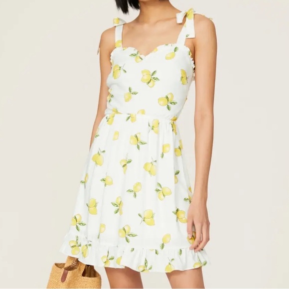 Slate & Willow Lemon Tie Strap Dress in White Medium Womens - Picture 1 of 4